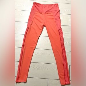 LA+Image coral leggings with side pattern high‎ rise size medium